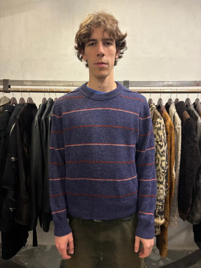 AW2018 Acne Studios Blue Wool Striped Sweater (L) GpciRta 1