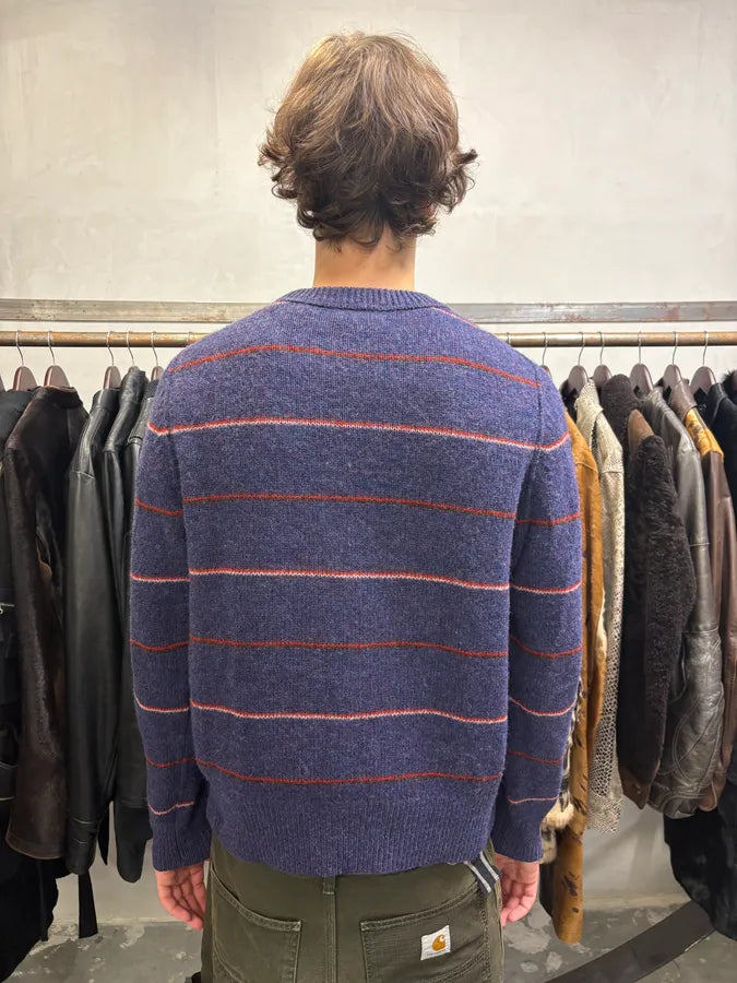 AW2018 Acne Studios Blue Wool Striped Sweater (L) GpciRta 2