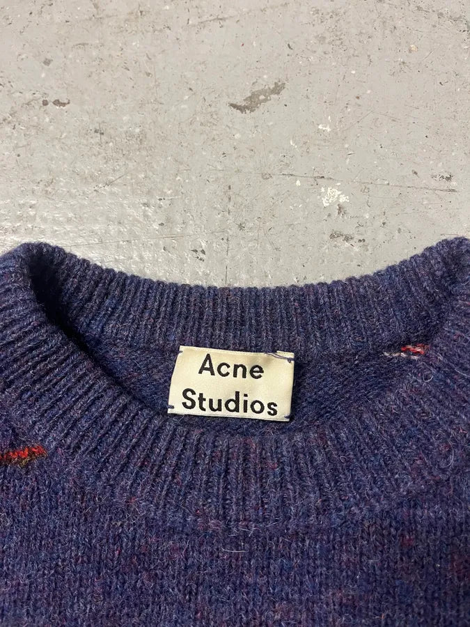 AW2018 Acne Studios Blue Wool Striped Sweater (L) GpciRta 7