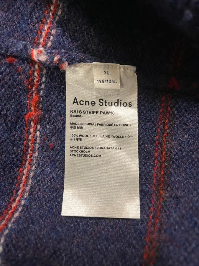AW2018 Acne Studios Blue Wool Striped Sweater (L) GpciRta 8