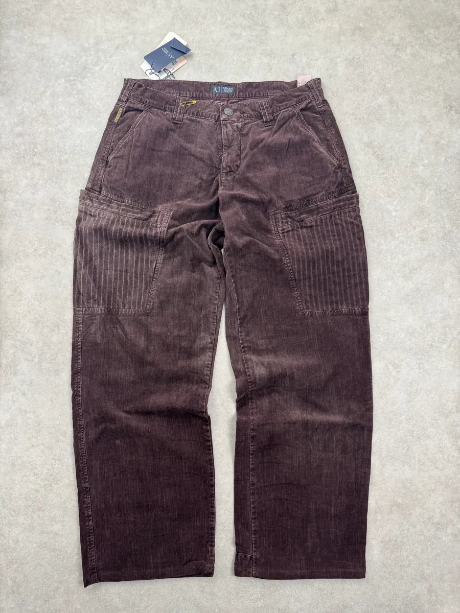AW2018 Armani Brown Cargo Elevation Cozy Relaxed Pants zHWDDoy 0