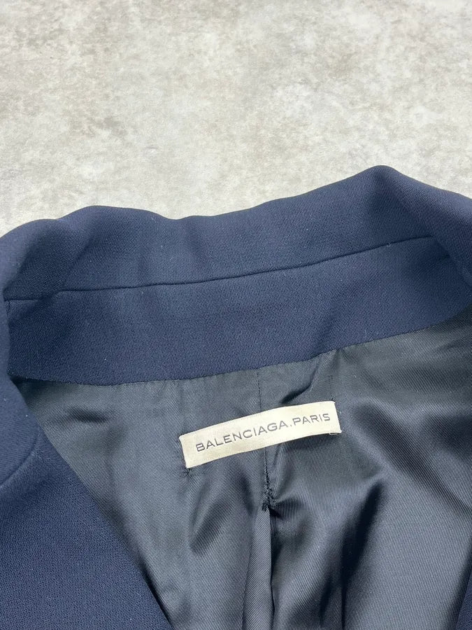 AW2012 Balenciaga Navy Wool Double-Breasted Blazer Jacket GYiNuKz 8