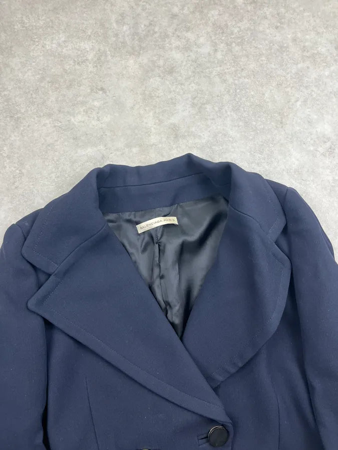 AW2012 Balenciaga Navy Wool Double-Breasted Blazer Jacket GYiNuKz 4