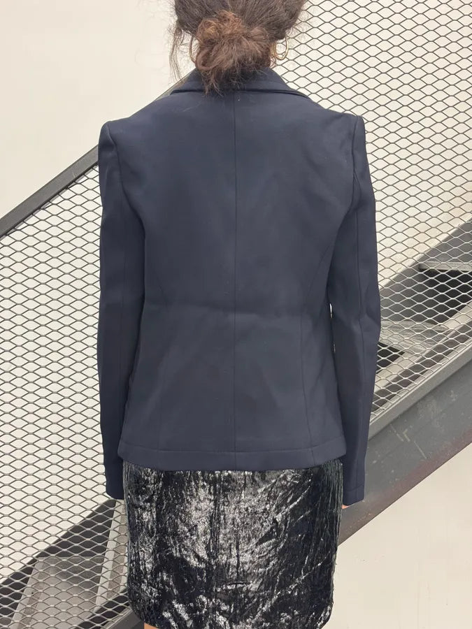 AW2012 Balenciaga Navy Wool Double-Breasted Blazer Jacket GYiNuKz 1