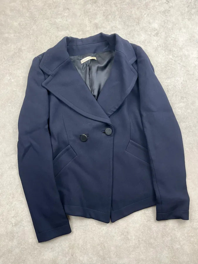AW2012 Balenciaga Navy Wool Double-Breasted Blazer Jacket GYiNuKz 3