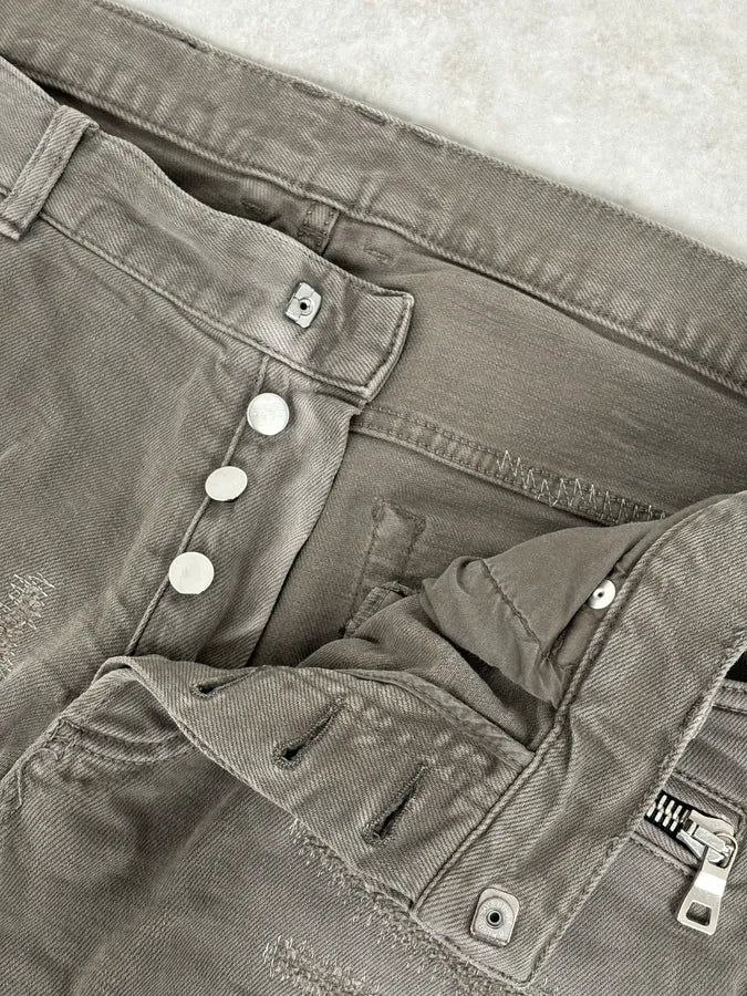 AW2018 Balmain Grey Distressed Skinny Biker Jeans mfObApe 8