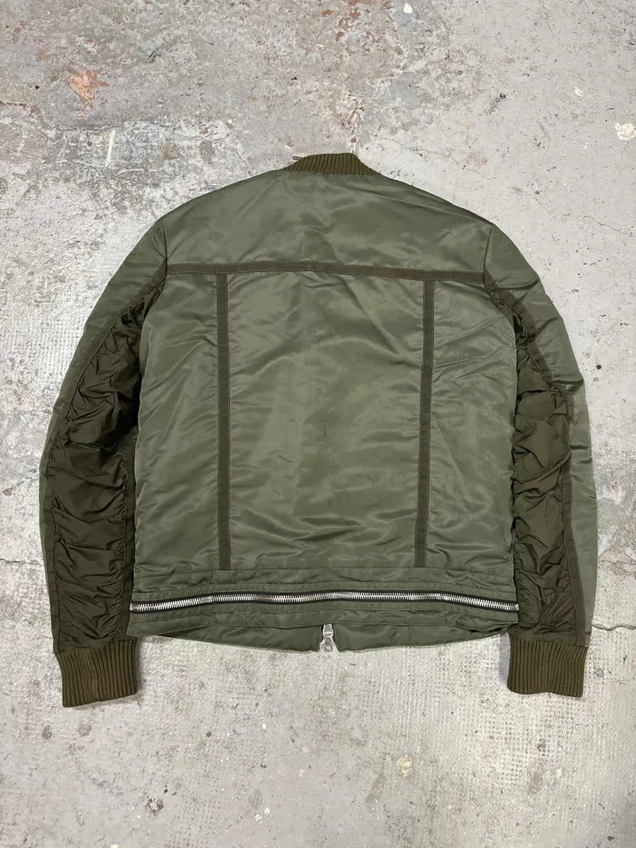 AW2018 Balmain Multi Zips Aviator Green Bomber Jacket XJnbqZy 1