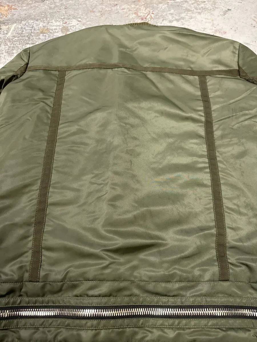 AW2018 Balmain Multi Zips Aviator Green Bomber Jacket XJnbqZy 11