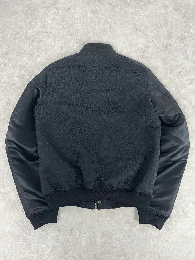 AW2018 Cavalli Black Leopard Bomber Jacket eEXtRtL 5