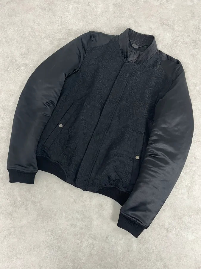 AW2018 Cavalli Black Leopard Bomber Jacket eEXtRtL 3