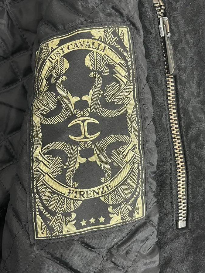 AW2018 Cavalli Black Leopard Bomber Jacket eEXtRtL 9