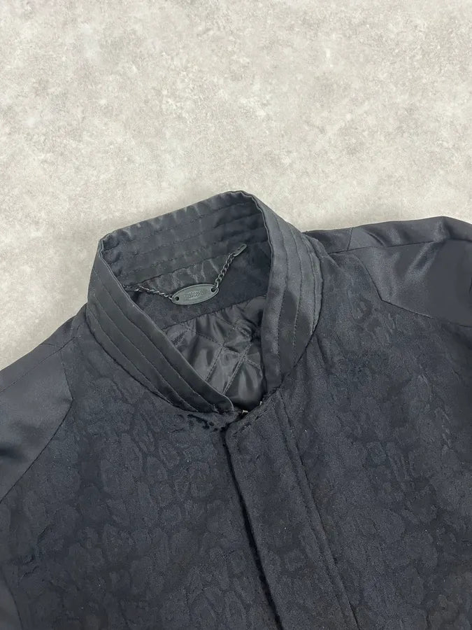 AW2018 Cavalli Black Leopard Bomber Jacket eEXtRtL 4
