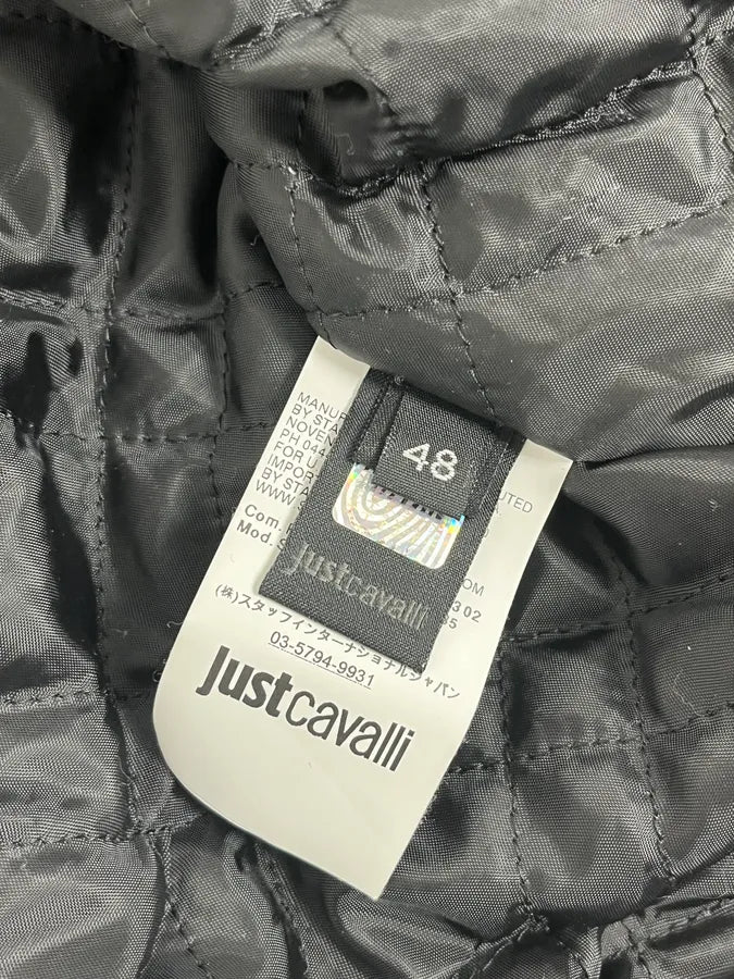 AW2018 Cavalli Black Leopard Bomber Jacket eEXtRtL 11