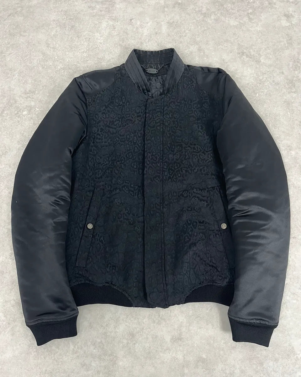 AW2018 Cavalli Black Leopard Bomber Jacket eEXtRtL 0