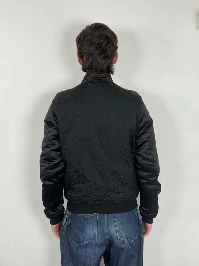 AW2018 Cavalli Black Leopard Bomber Jacket eEXtRtL 2