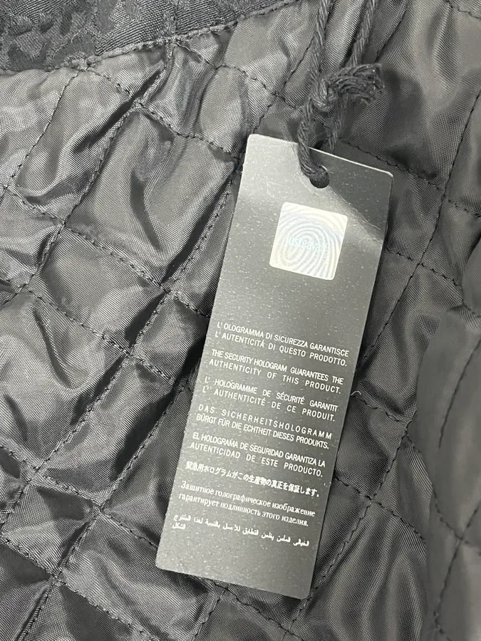 AW2018 Cavalli Black Leopard Nylon Bomber Jacket OSPntOM 12