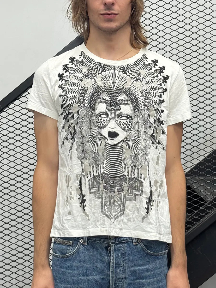 AW2018 Cavalli Indian Cheef White T-Shirt sevfTCp 0
