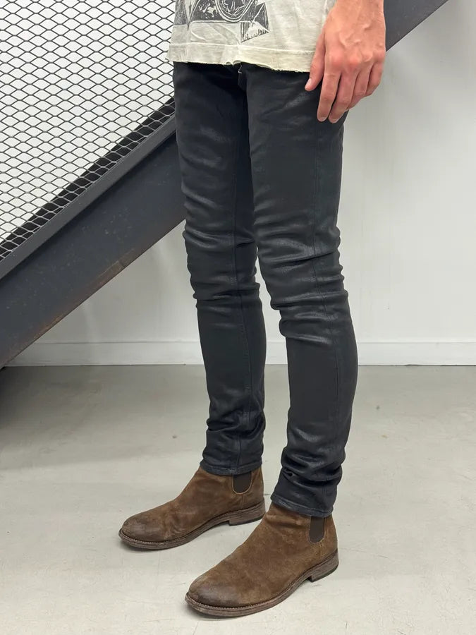 AW2018 Cavalli Skinny Waxed Black Denim Jeans lOXjsHO 2