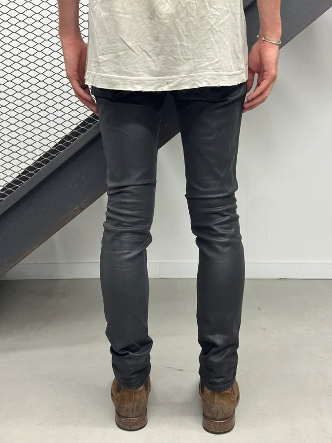 AW2018 Cavalli Skinny Waxed Black Denim Jeans lOXjsHO 3