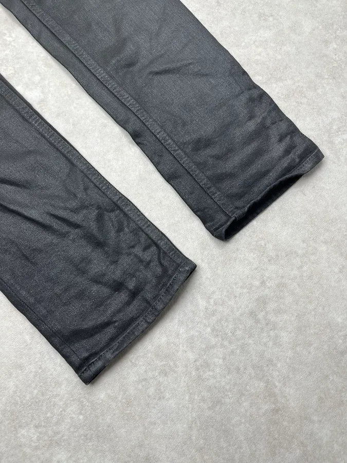 AW2018 Cavalli Skinny Waxed Black Denim Jeans lOXjsHO 6