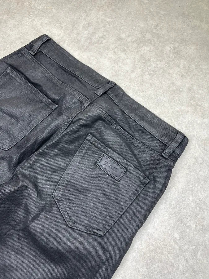 AW2018 Cavalli Skinny Waxed Black Denim Jeans lOXjsHO 8