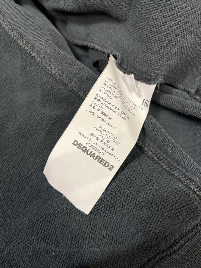 AW2018 DSquared2 Black Signature Zip-up Hoodie peXfhZt 11