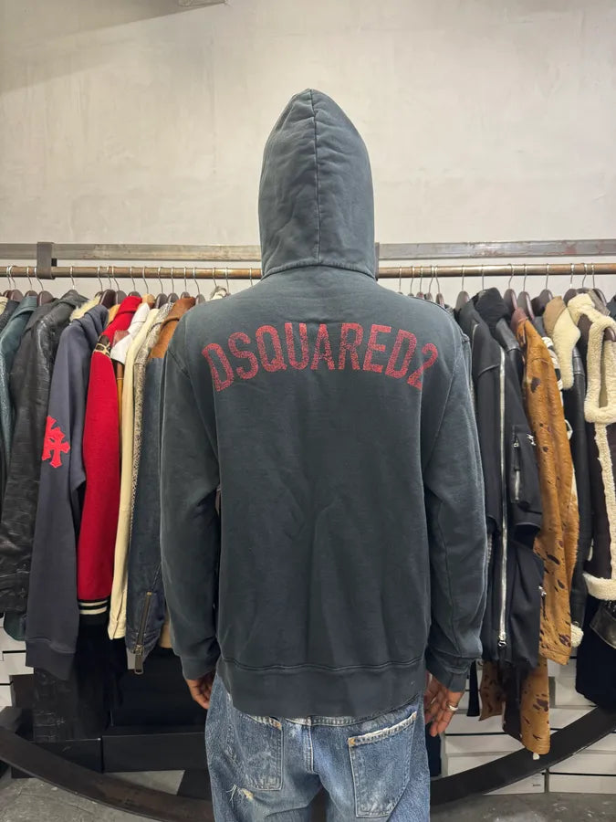AW2018 DSquared2 Black Signature Zip-up Hoodie peXfhZt 3