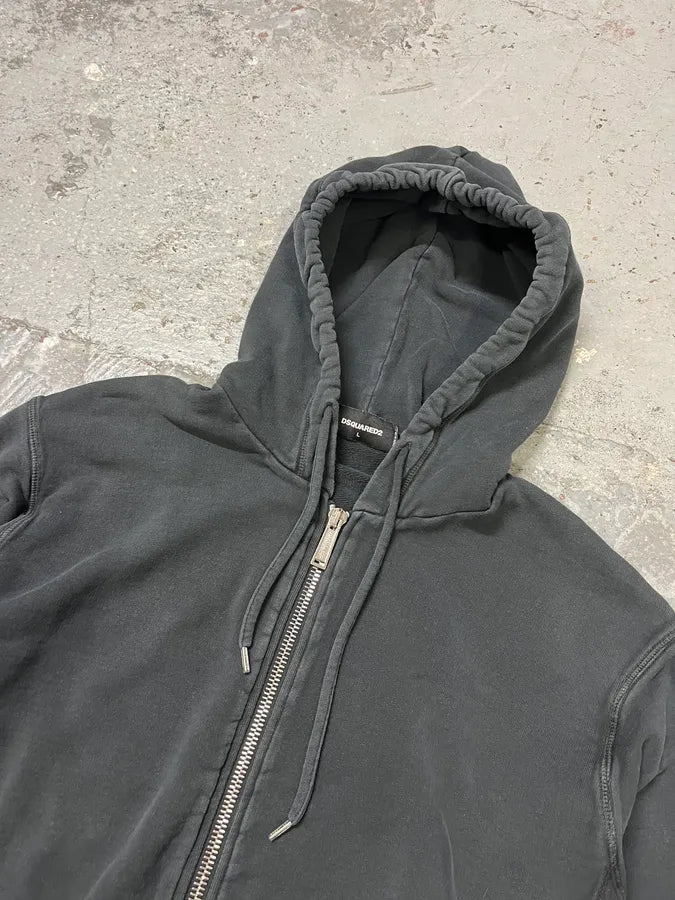 AW2018 DSquared2 Black Signature Zip-up Hoodie peXfhZt 4