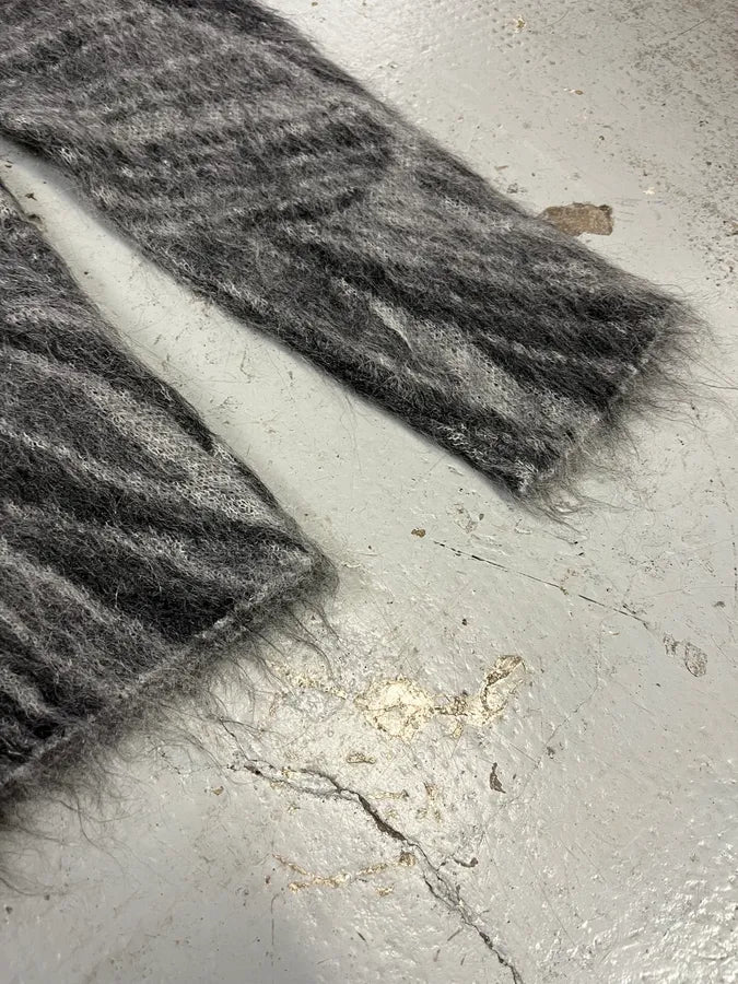 AW2018 Emporio Armani Abstract Structured Grey Mohair Sweater YgDfTAz 6