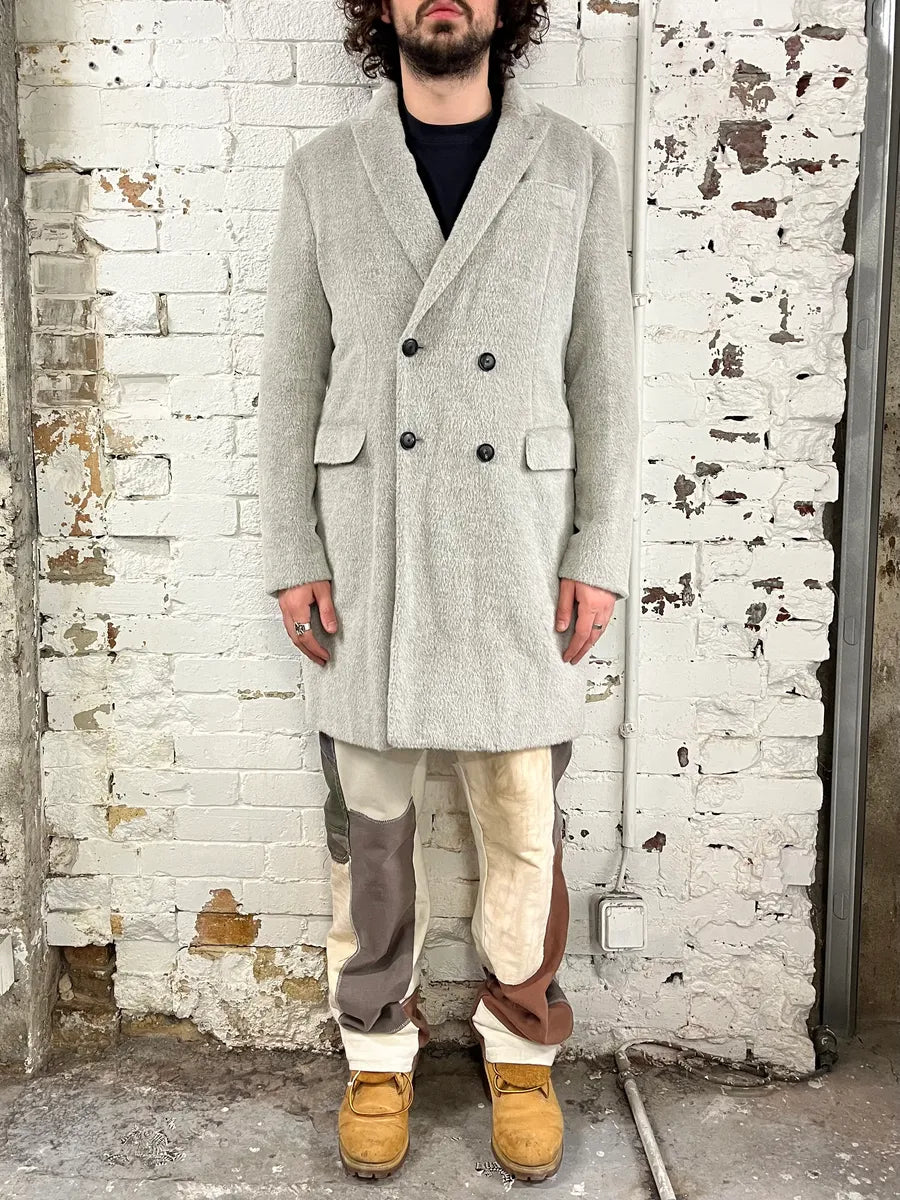 AW2018 Emporio Armani Alpaca Wool Grey Trench Coat UhHaMrj 0
