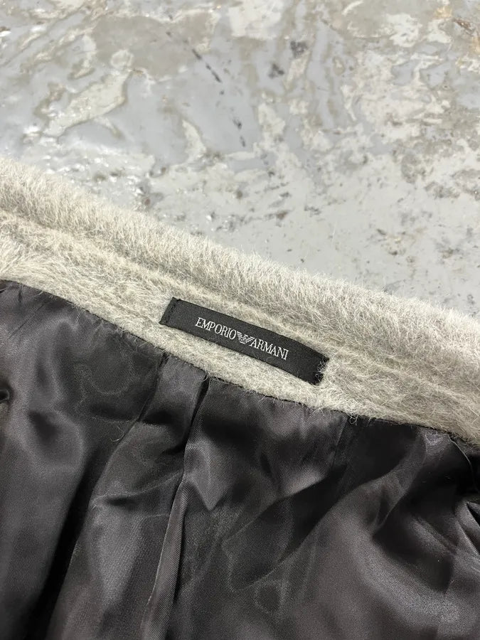 AW2018 Emporio Armani Alpaca Wool Grey Trench Coat UhHaMrj 10