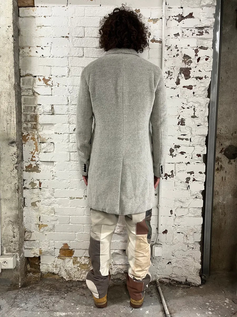 AW2018 Emporio Armani Alpaca Wool Grey Trench Coat UhHaMrj 1