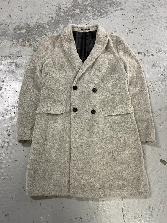 AW2018 Emporio Armani Alpaca Wool Grey Trench Coat UhHaMrj 3