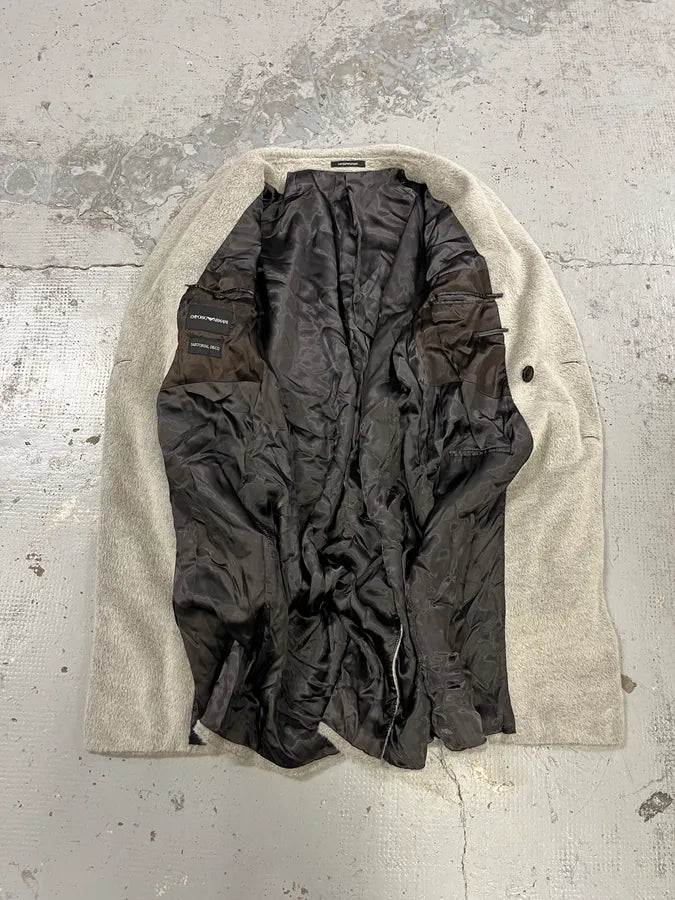 AW2018 Emporio Armani Alpaca Wool Grey Trench Coat UhHaMrj 8