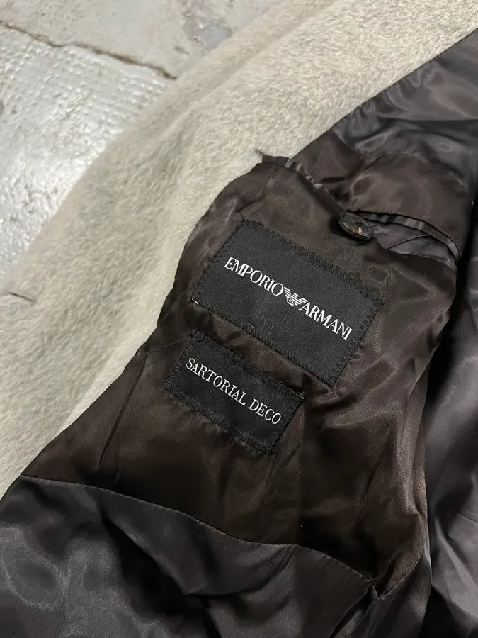 AW2018 Emporio Armani Alpaca Wool Grey Trench Coat UhHaMrj 9