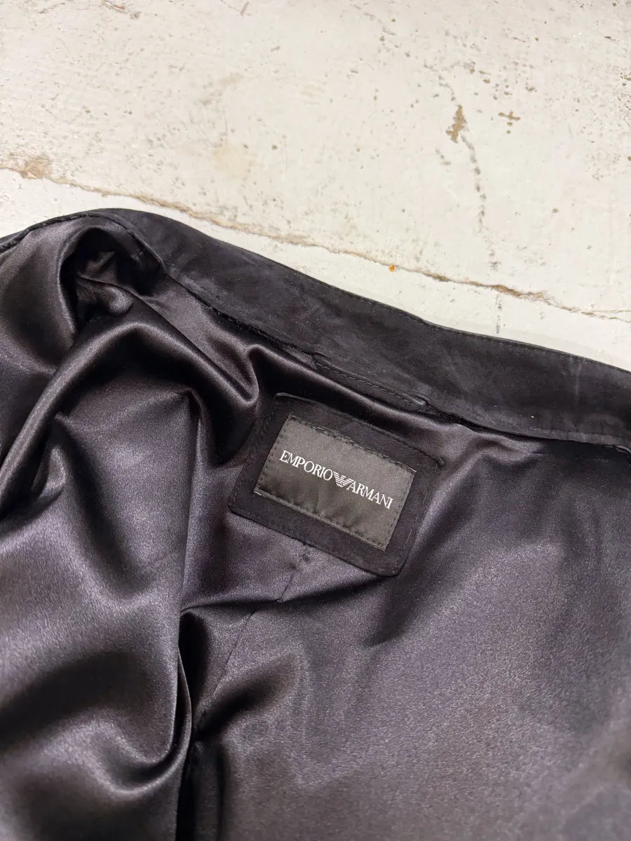 AW2018 Emporio Armani Biker 3-Zip Dark Navy Suede Leather Jacket DZSbPQA 5