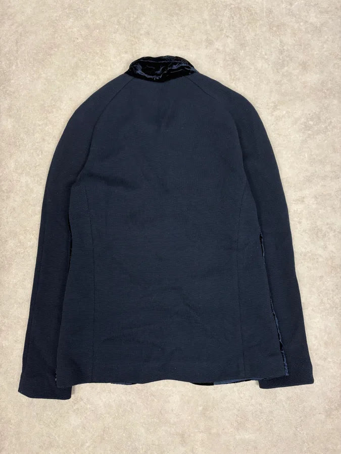AW2018 Emporio Armani Black Floral Velvet & Navy Jacket NMpjQef 5