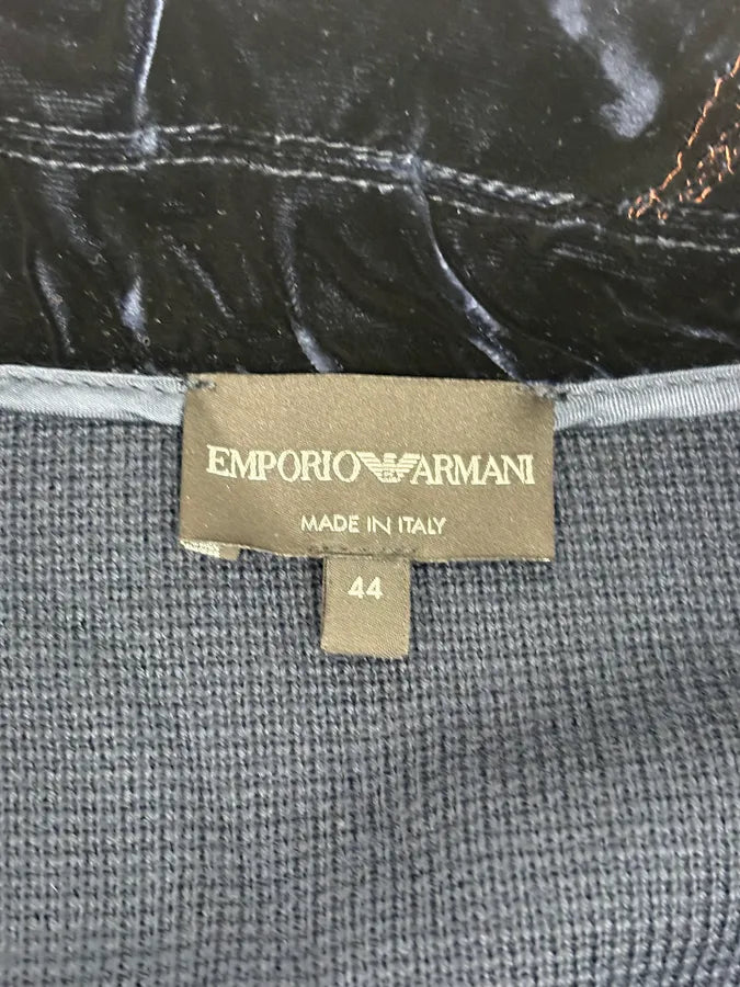AW2018 Emporio Armani Black Floral Velvet & Navy Jacket NMpjQef 9