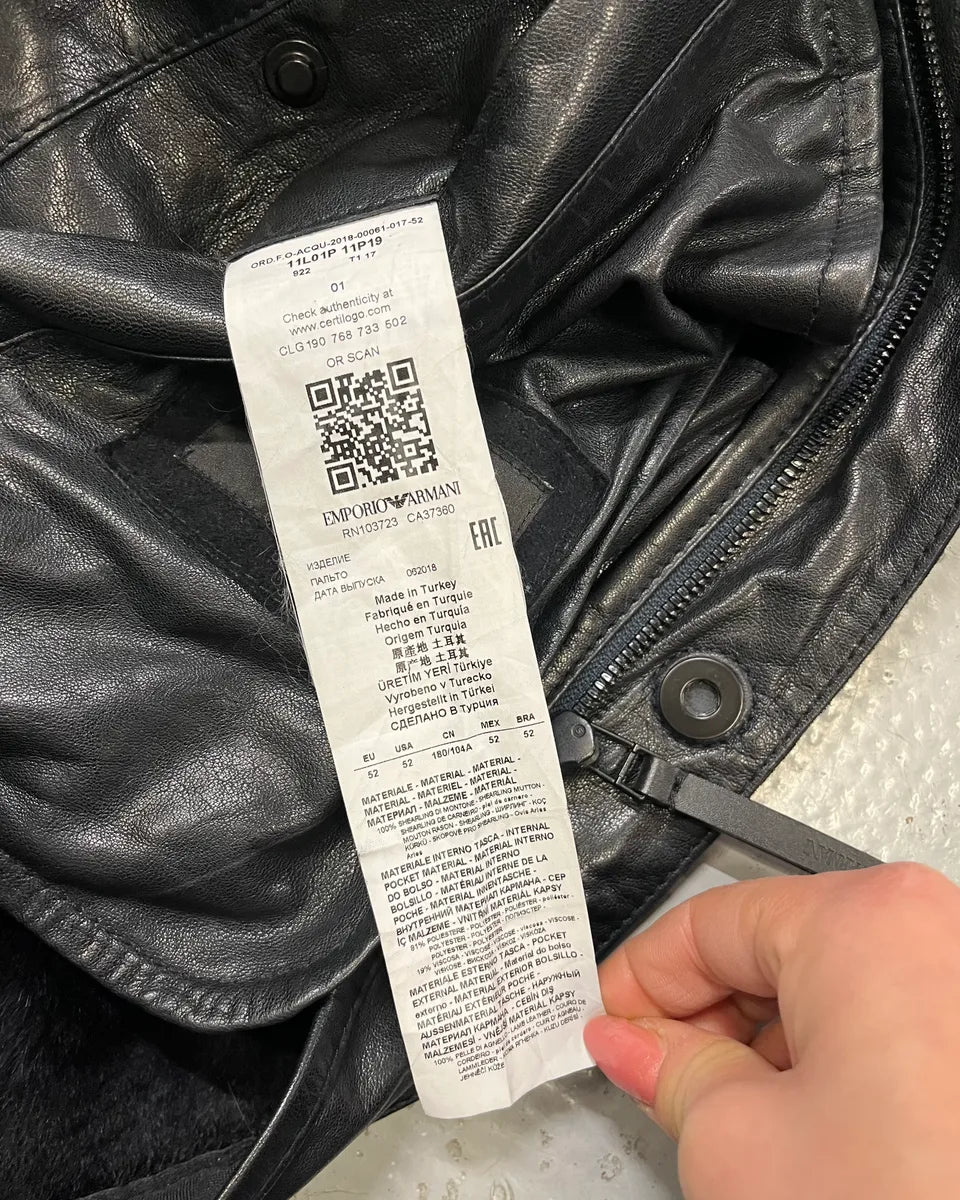AW2018 Emporio Armani Black Long Suede Leather Coat  iVsEKKc 9