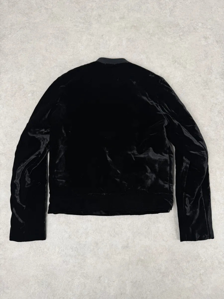 AW2018 Emporio Armani Black Velvet Bomber Jacket JoTwncK 1