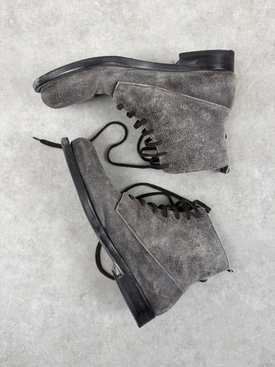 AW2018 Emporio Armani Eroded Grey Leather Boots ngiJvZn 1