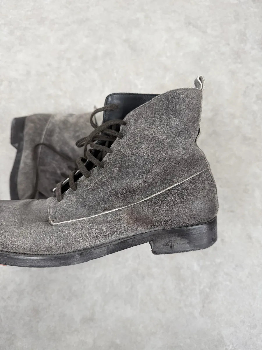 AW2018 Emporio Armani Eroded Grey Leather Boots ngiJvZn 3
