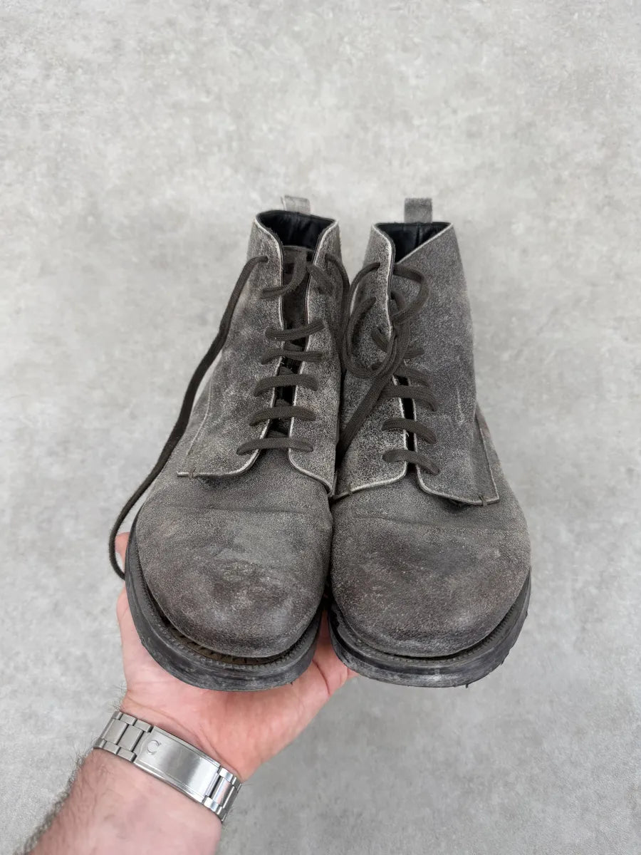 AW2018 Emporio Armani Eroded Grey Leather Boots ngiJvZn 4