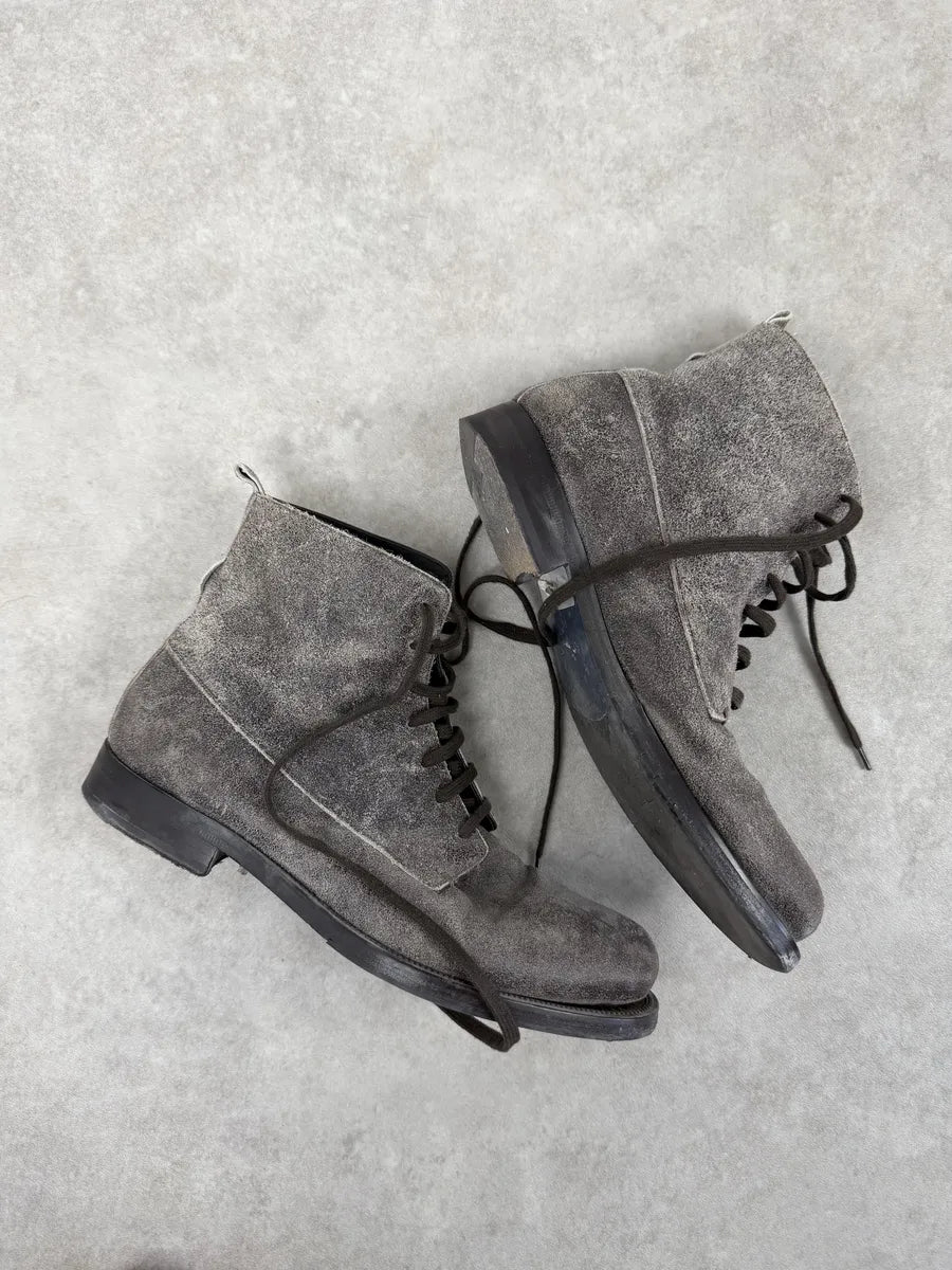 AW2018 Emporio Armani Eroded Grey Leather Boots ngiJvZn 6