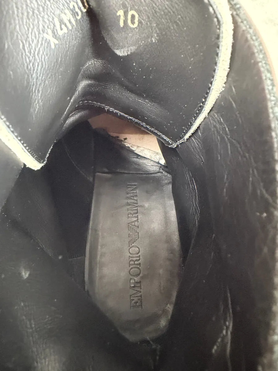 AW2018 Emporio Armani Eroded Grey Leather Boots ngiJvZn 7