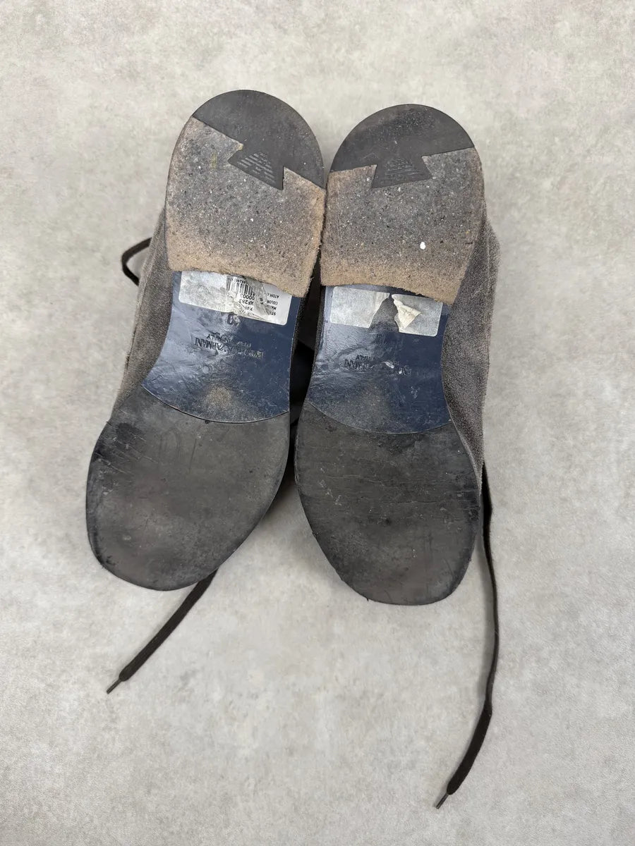 AW2018 Emporio Armani Eroded Grey Leather Boots ngiJvZn 8