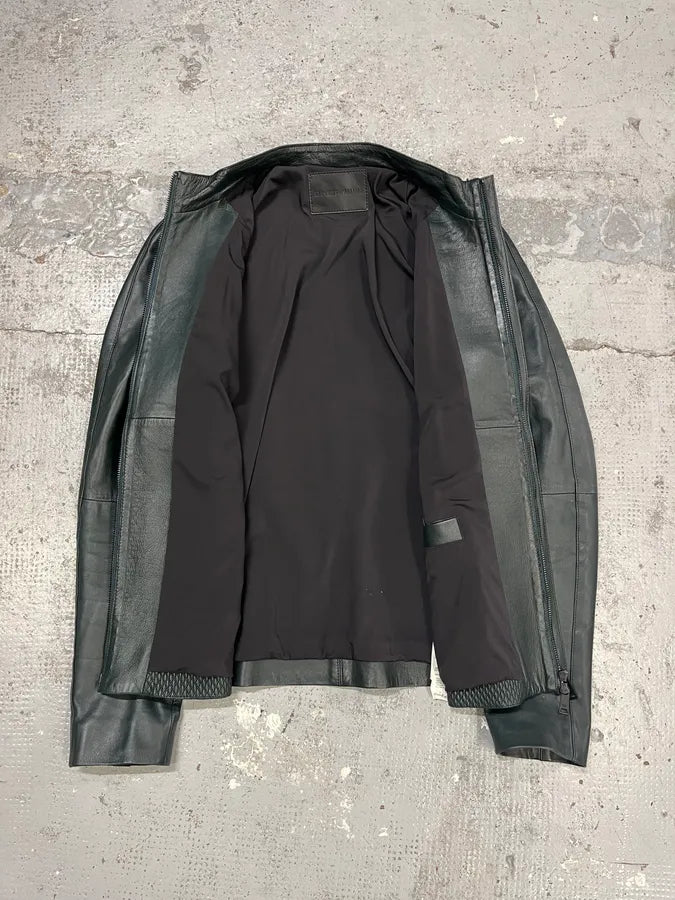AW2018 Emporio Armani Grained Hybrid Leather Jacket nvMEblV 7