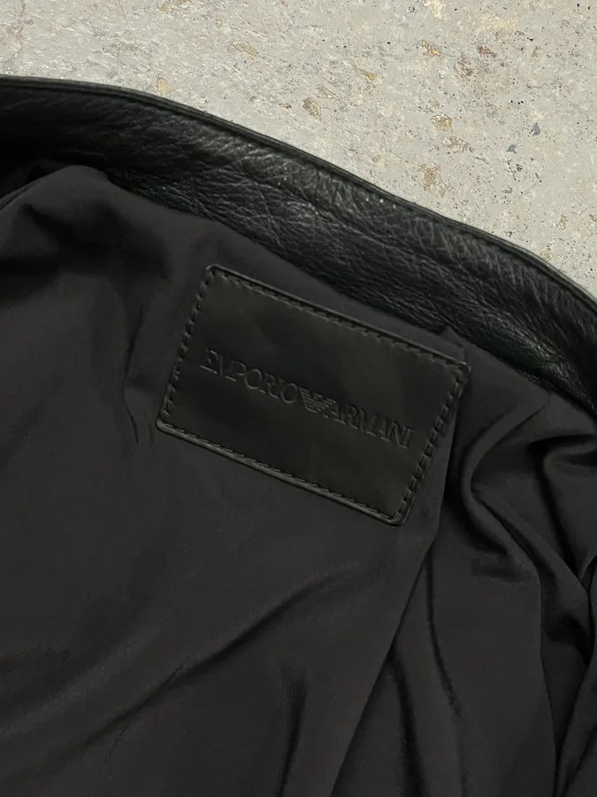 AW2018 Emporio Armani Grained Hybrid Leather Jacket nvMEblV 8