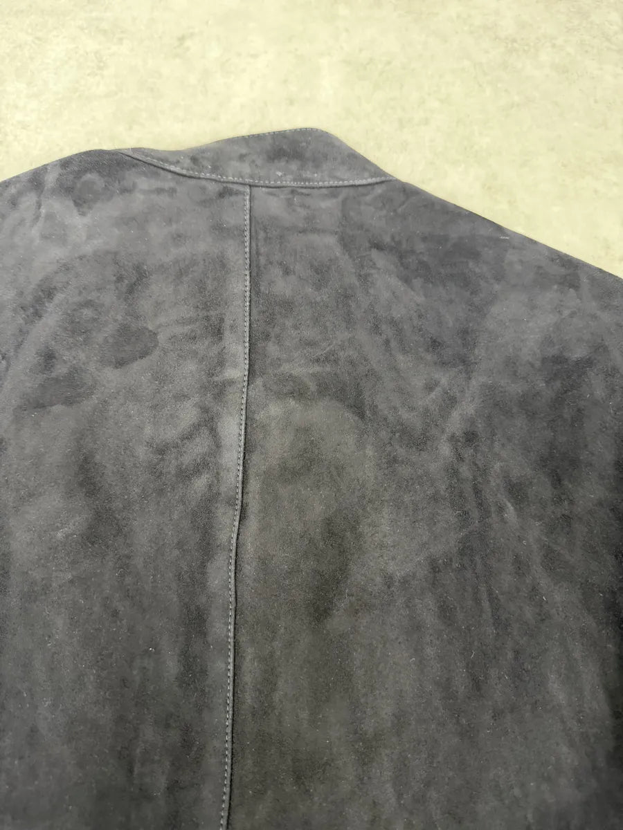 AW2018 Emporio Armani Navy Multi Zip Suede Leather Jacket CDcCtLO 5