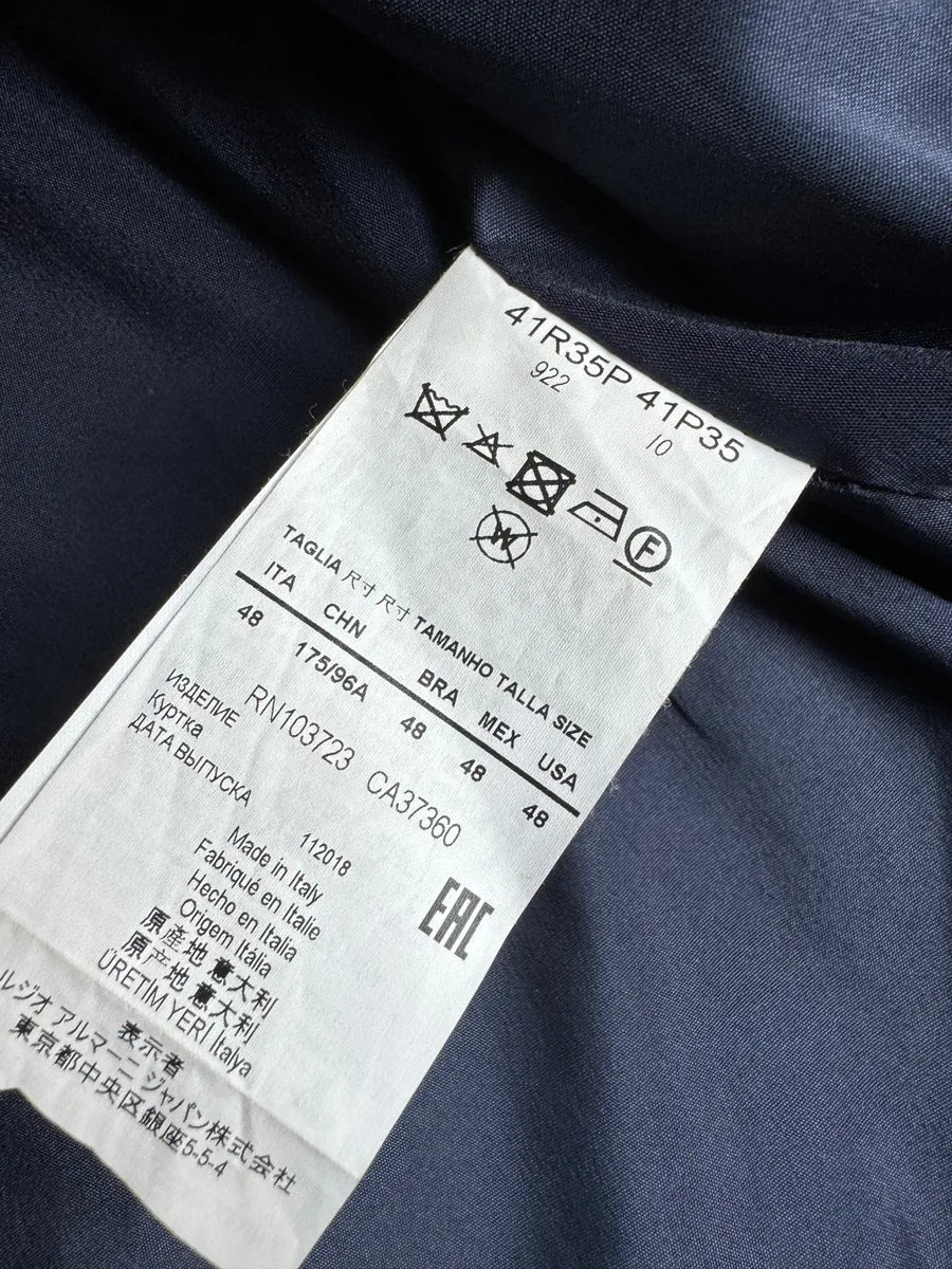 AW2018 Emporio Armani Navy Retro Biker Jacket AeoHmNS 7